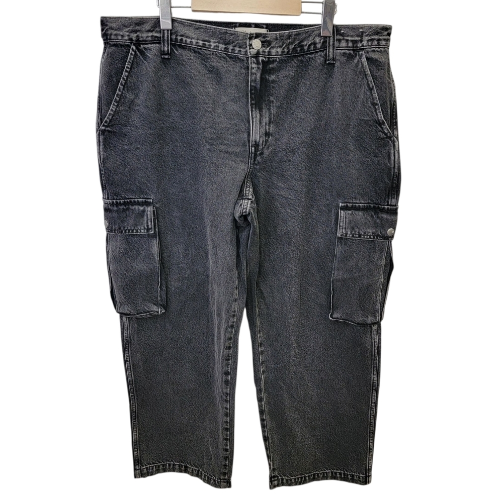 Madewell Low-Slung Straight Cargo Jeans Faded Black Baggy Slouchy Women’s W33P - Picture 8 of 17